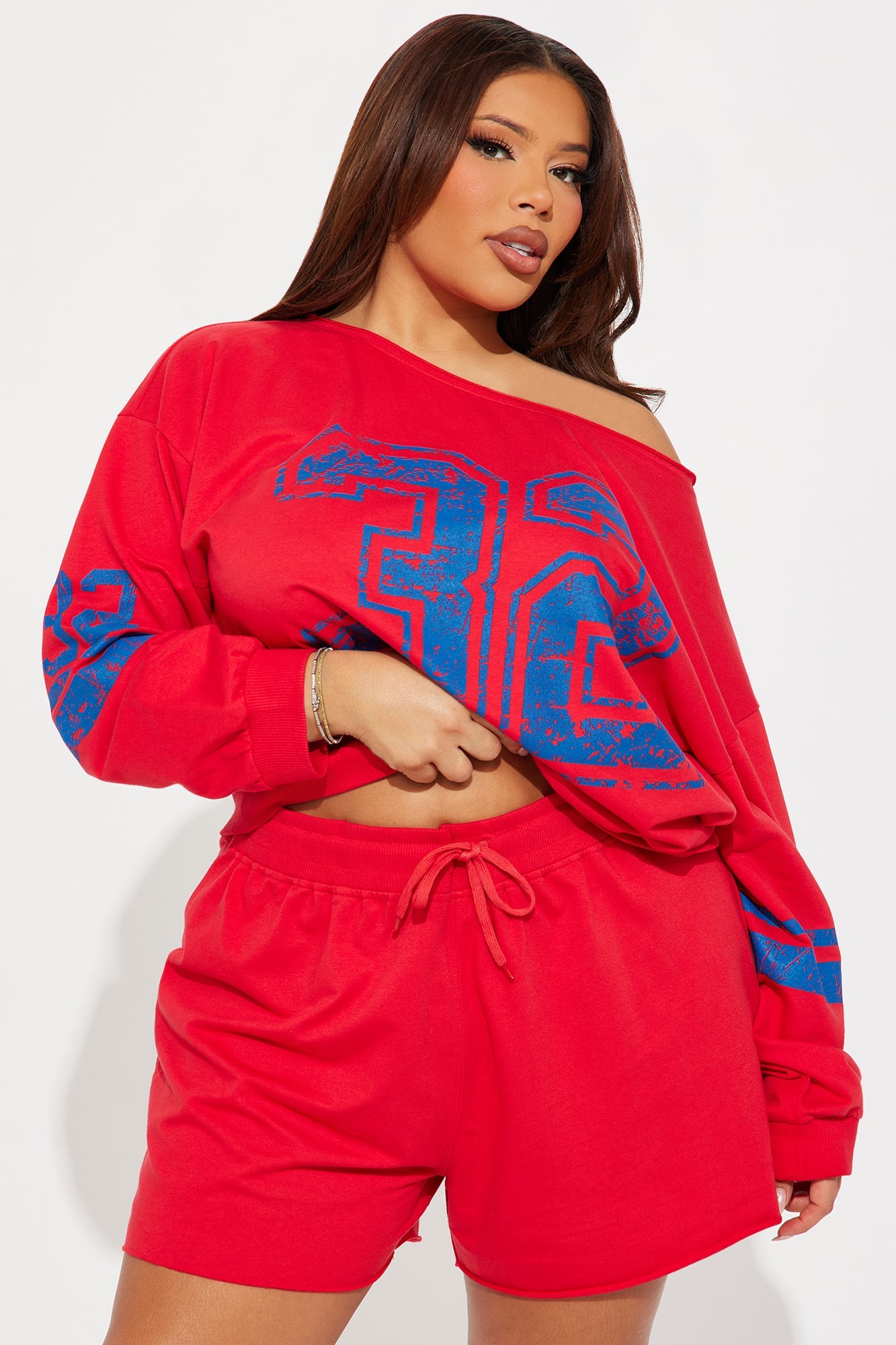 Number 32 Off Shoulder Short Set