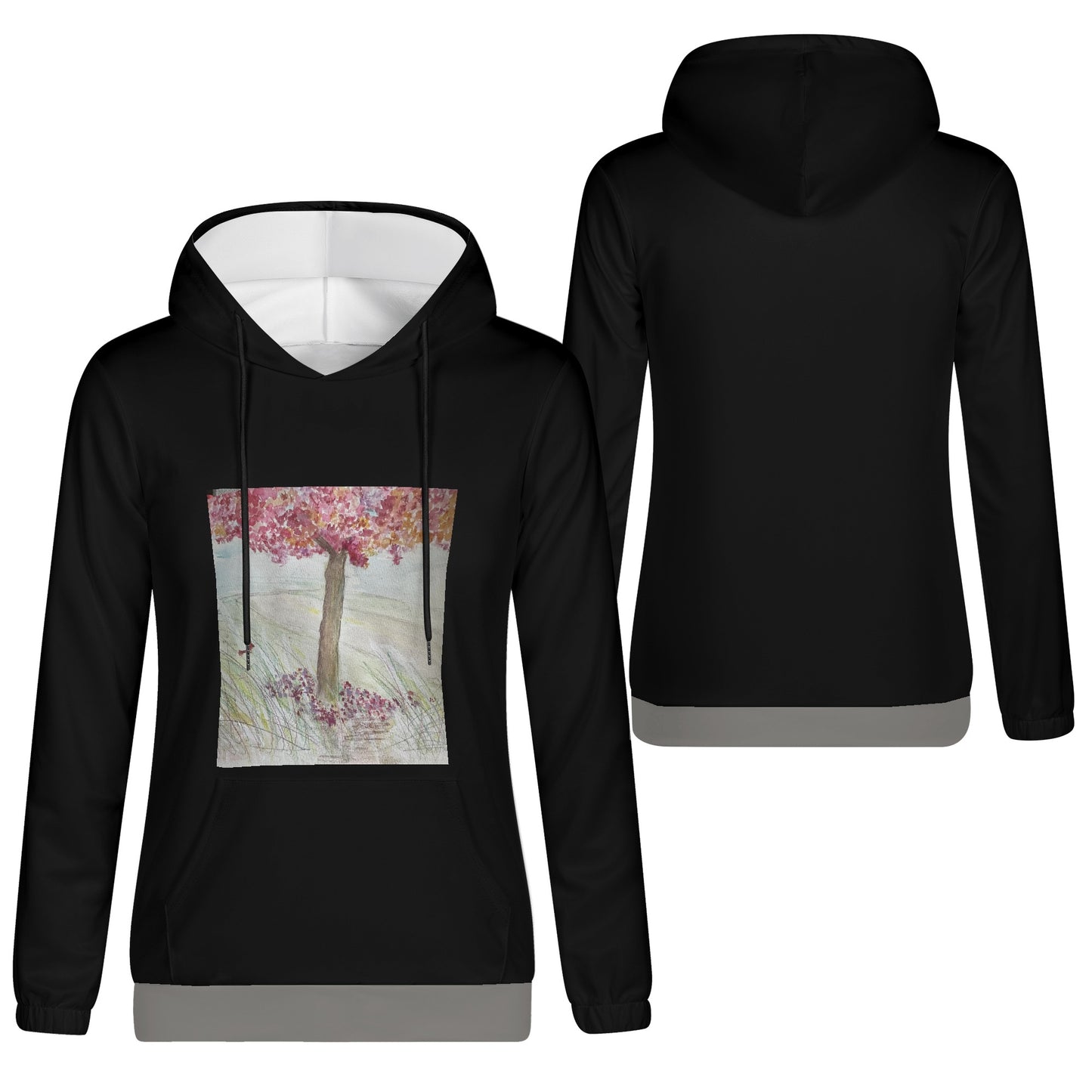 Womens Pretty Pink Tree Hoodie Sweatshirt