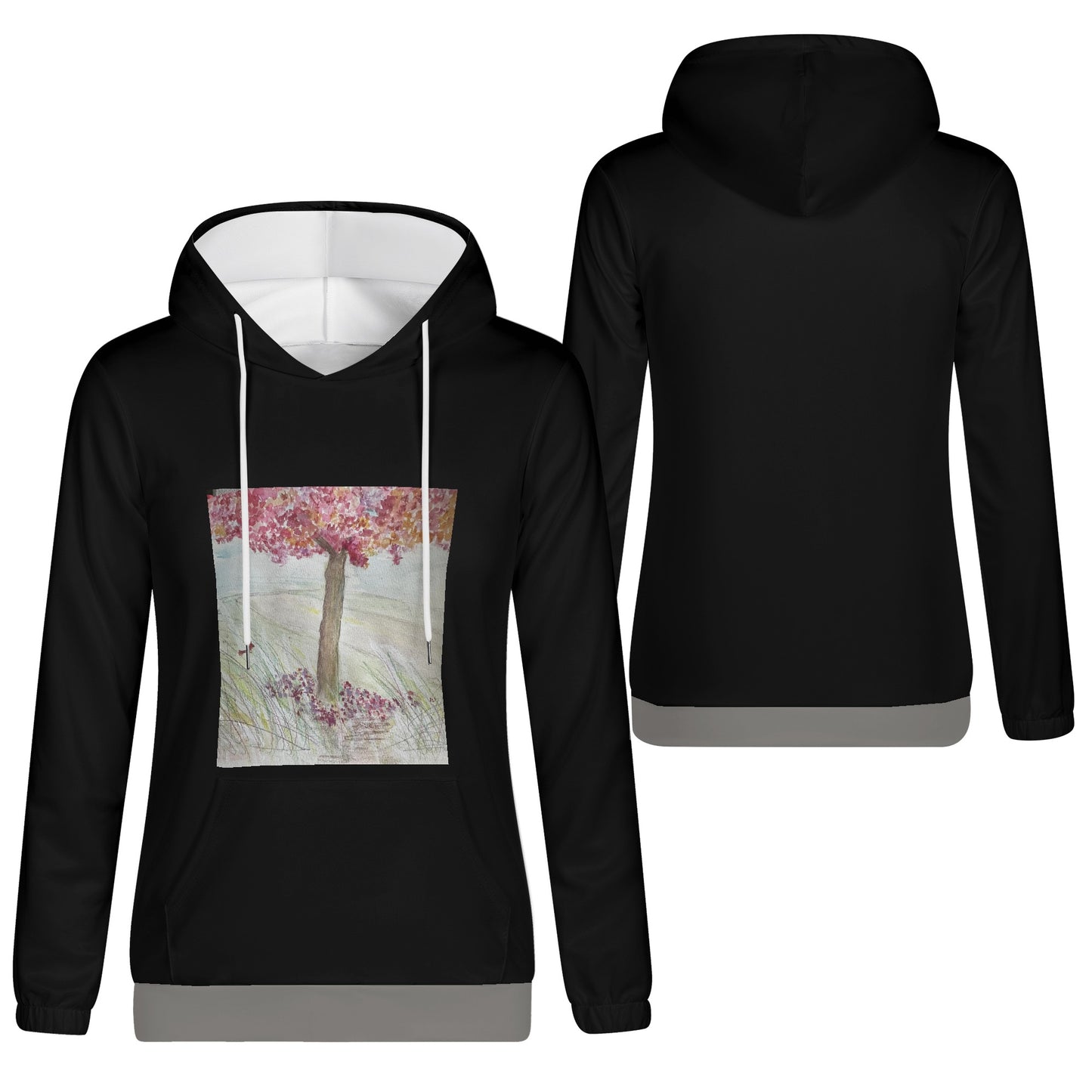 Womens Pretty Pink Tree Hoodie Sweatshirt