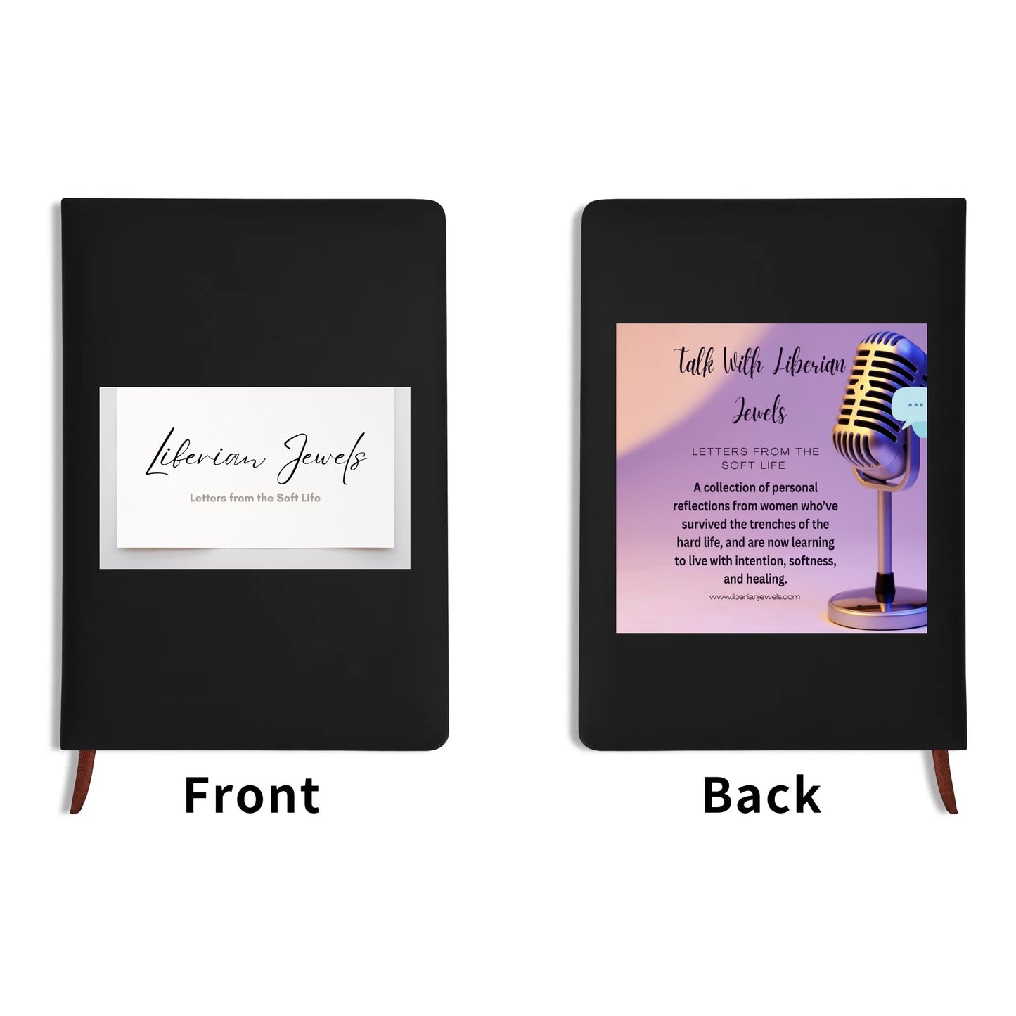 Custom 2 Sides Print PU Black and Brown Notebook