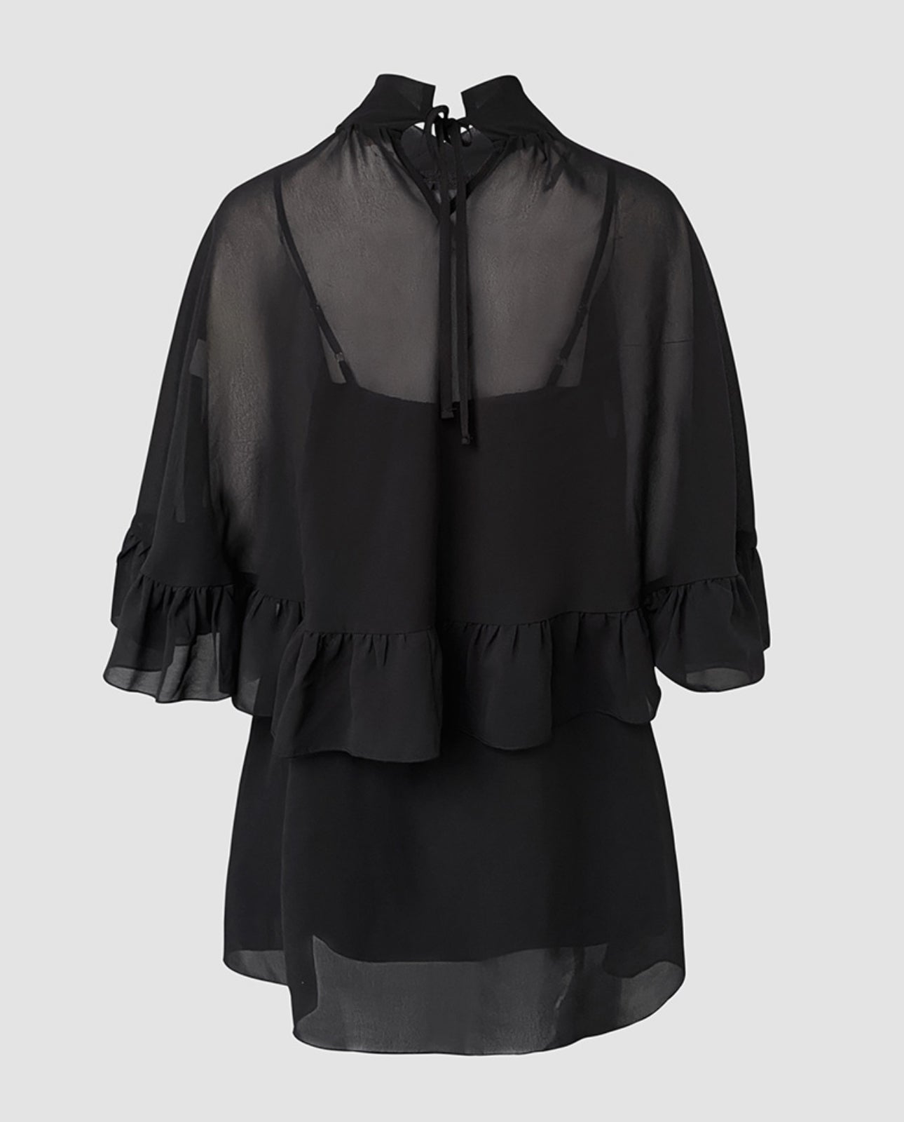 Kelly Black 2 Pieces Layered Dress