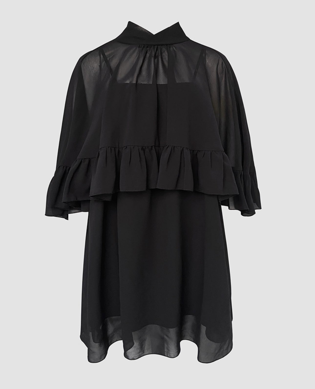 Kelly Black 2 Pieces Layered Dress