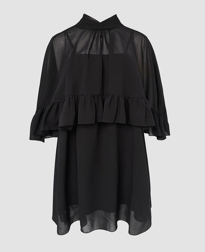 Kelly Black 2 Pieces Layered Dress